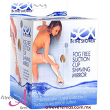 Fog free suction cup shaving mirror