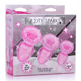 Pink glitter gem anal plug set