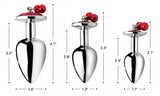 Red gem with bells anal plug set