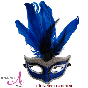Antifaz diamantado con pluma