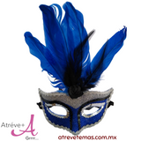 Antifaz diamantado con pluma
