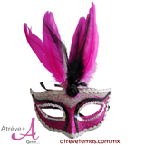 Antifaz diamantado con pluma